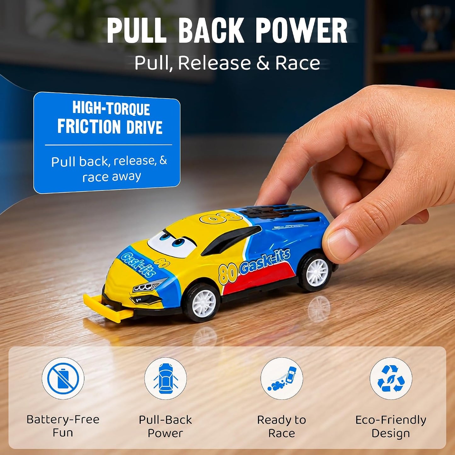 360° Flip Racer Toy Car | Crash, Flip & Land Stunt Toy | Pull Back Action Racing Vehicle | Car Race Game for Kids
