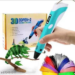 3D Pen-2 Professional | 3D Printing Drawing Pen with 3 x 1.75mm ABS/PLA Filament for Creative Modelling, Project and Education Purpose Pack of 1 Smart Pen