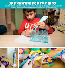 3D Pen-2 Professional | 3D Printing Drawing Pen with 3 x 1.75mm ABS/PLA Filament for Creative Modelling, Project and Education Purpose Pack of 1 Smart Pen
