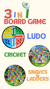 3 IN 1 Magnetic Game set with Ludo, Cricket and Snake Ladder