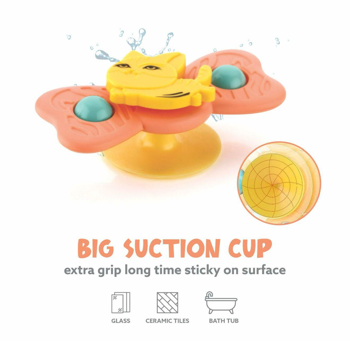 3 Pieces Baby Spinner Set - Travel and Bath Toy