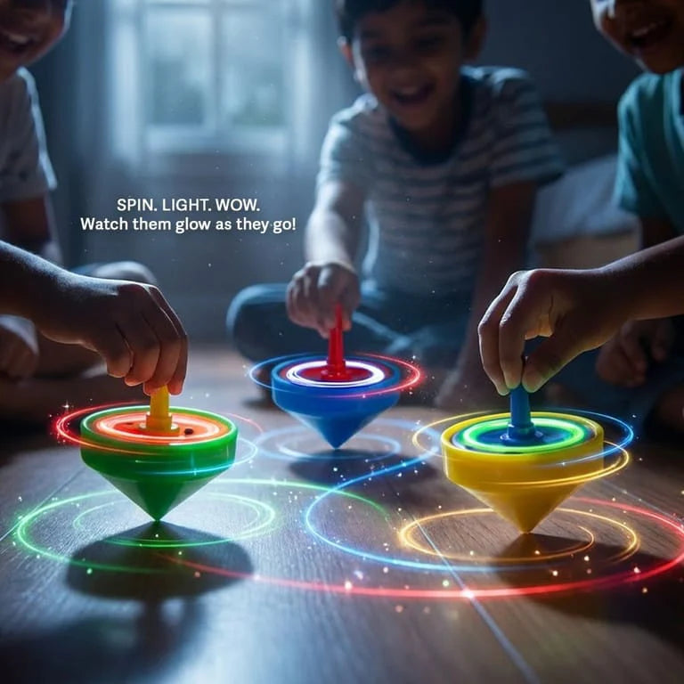 3 Pieces Fun LED Spinning Toys for Kids
