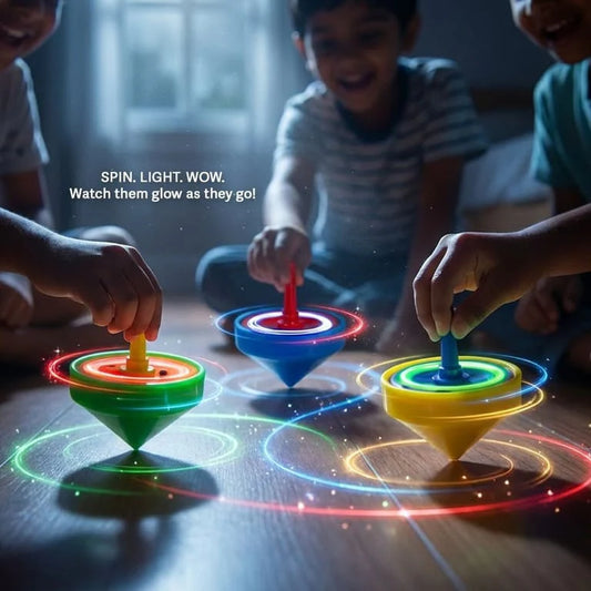 3 Pieces Fun LED Spinning Toys for Kids