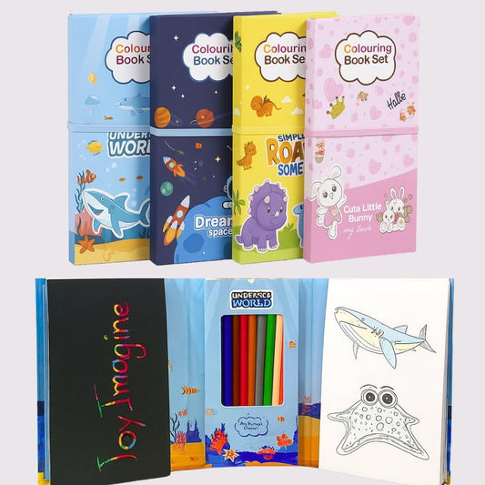 3 in 1 Color, Scratch and Image Book with color pencil Kit - Any 1