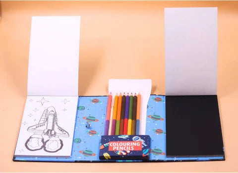 3 in 1 Color, Scratch and Image Book with color pencil Kit - Any 1