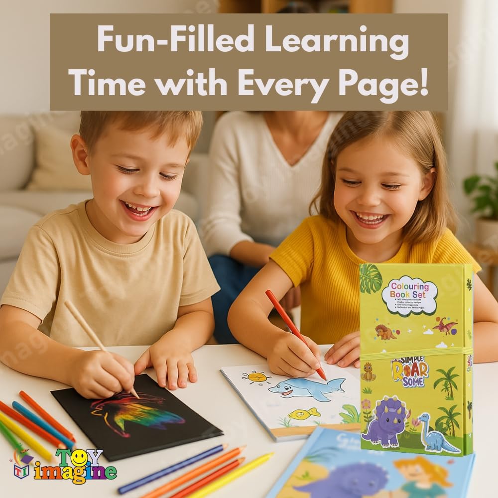 3 in 1 Color, Scratch and Image Book with color pencil Kit - Any 1