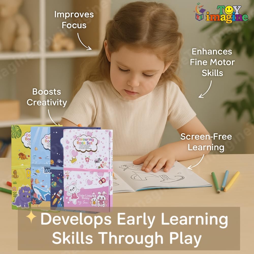 3 in 1 Color, Scratch and Image Book with color pencil Kit - Any 1