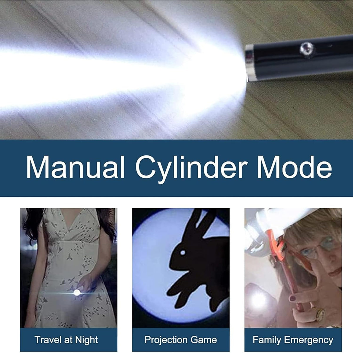 Light pen with flashlight mode, used for travel at night, projection game, and family emergency.