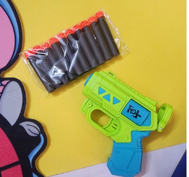 3 in 1 Thunder Strike Soft Dart Board With Gun - Random Design