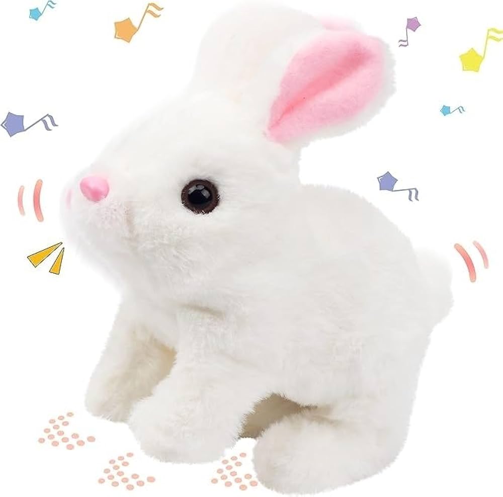 Moving Rabbit Stuffed Soft Plush Animal Toy with Sound music-Any 1 Random color