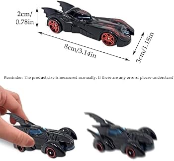 Black Super Hero Metal Cars Set Push N Go 6 Pc Vehicles