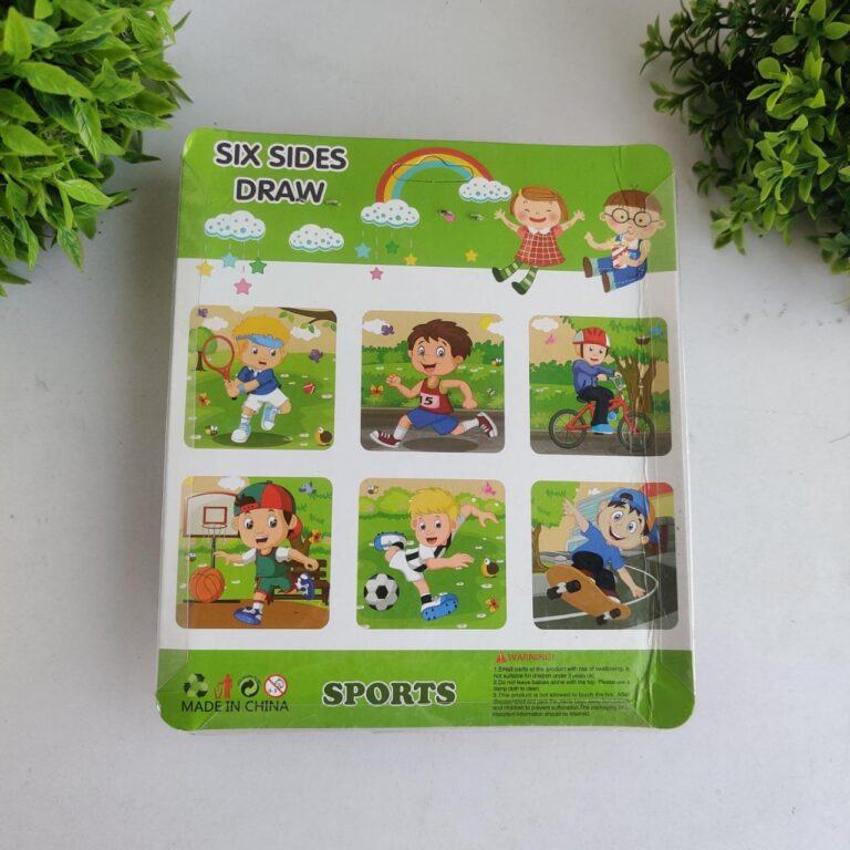4*4 wooden 6 side puzzle - 6 different puzzles in 1 pack