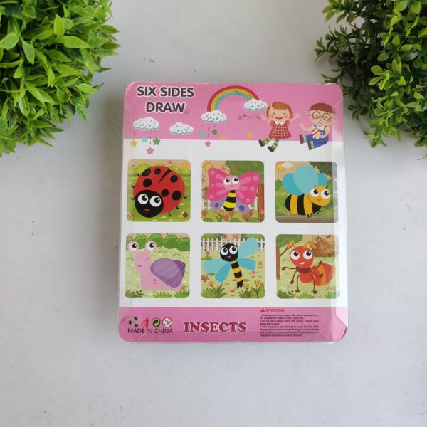 4*4 wooden 6 side puzzle - 6 different puzzles in 1 pack