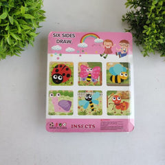 4*4 wooden 6 side puzzle - 6 different puzzles in 1 pack