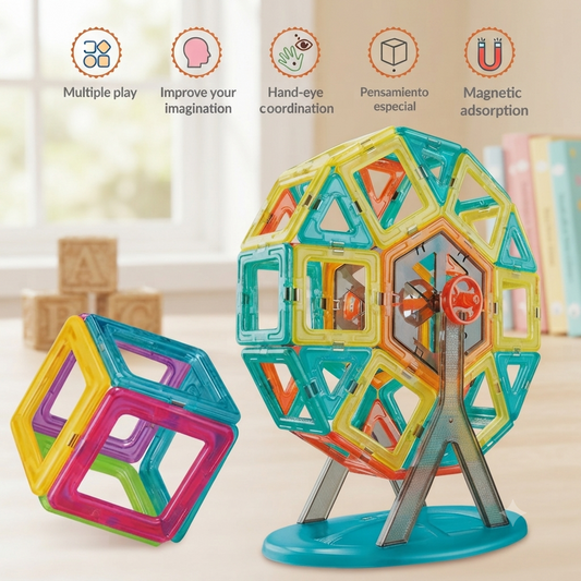 46 PCS Magical Magnetic Building Creativity Puzzle(Multi Colour)