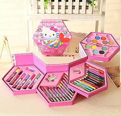 46-Piece Drawing Art Set for Kids – Watercolor Pencils, Crayons, Sketch Pens – Perfect for Birthday Return Gifts