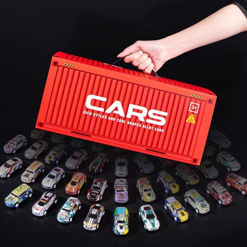 Premium Quality container 48 Piece Mini Pull Back Alloy Cars With Container for Kids - Friction Power