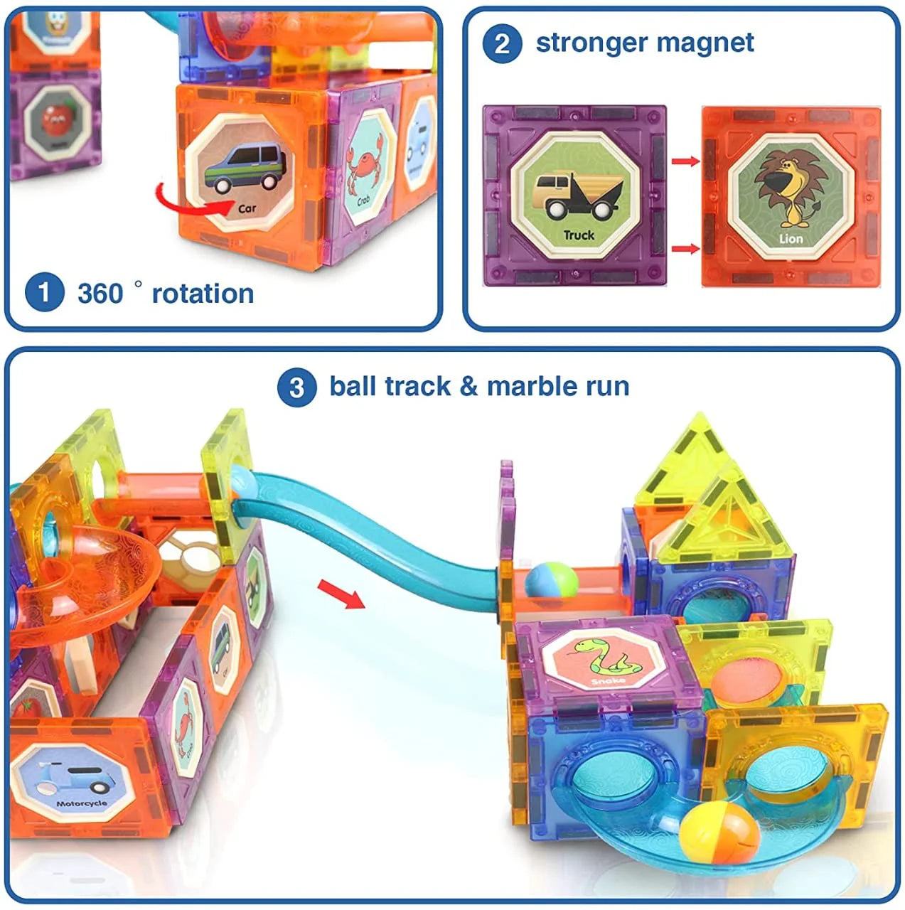 49 Pcs Light Magnetic Blocks with Light for Kids STEAM Toy