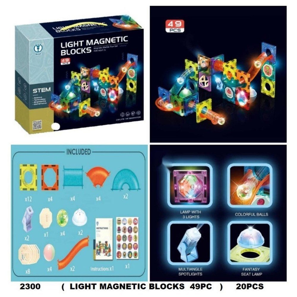 49 Pcs Light Magnetic Blocks with Light for Kids STEAM Toy
