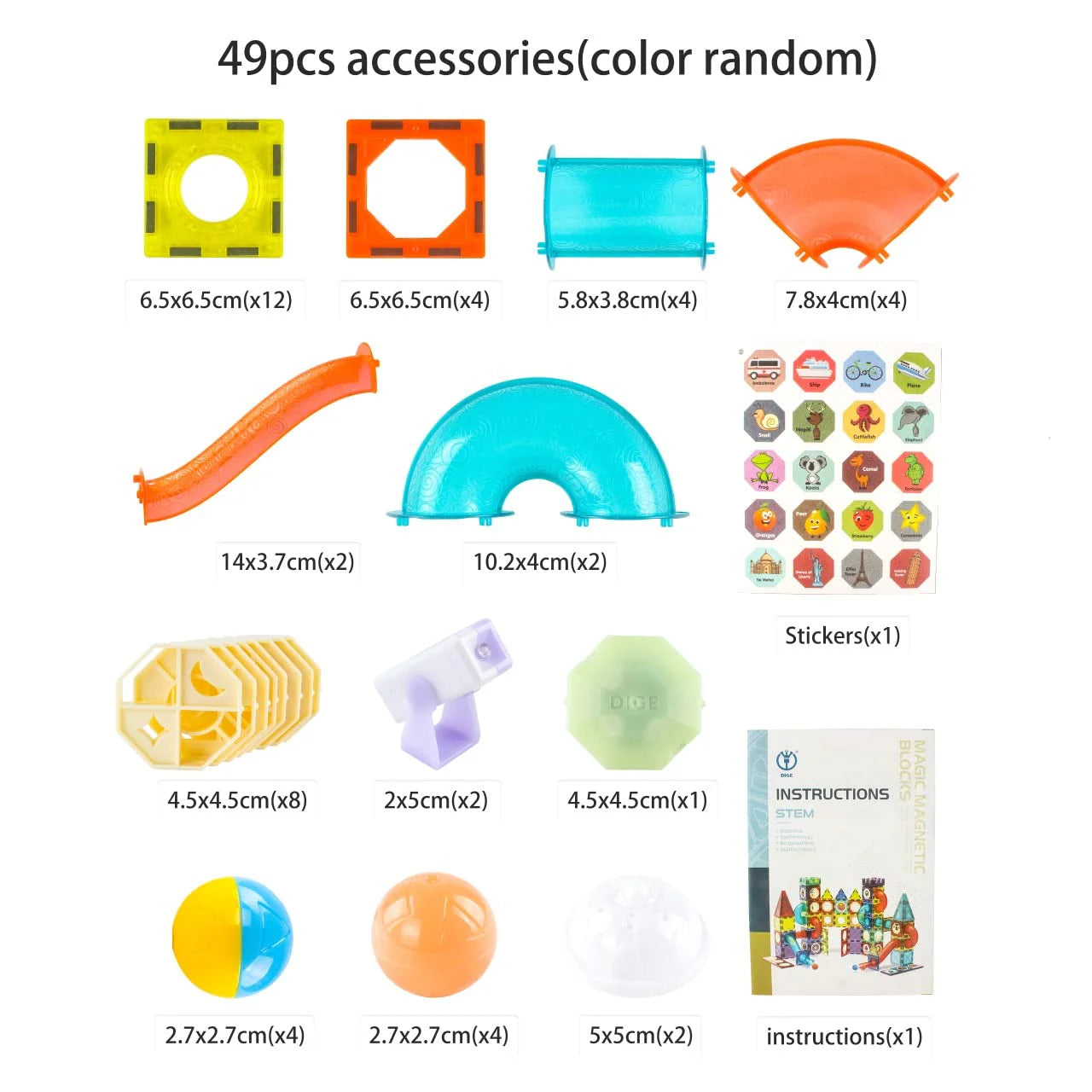49 Pcs Light Magnetic Blocks with Light for Kids STEAM Toy