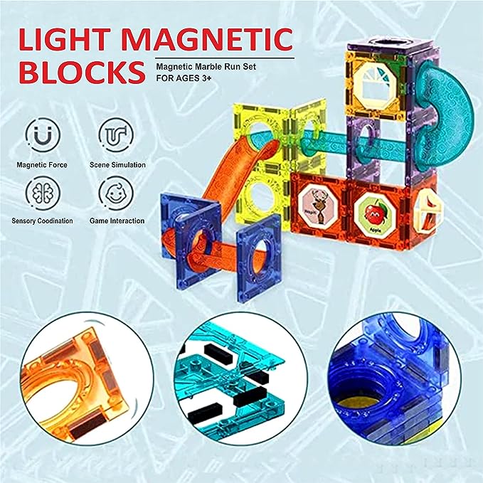 49 Pcs Light Magnetic Blocks with Light for Kids STEAM Toy