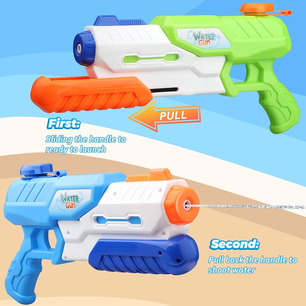 Jumbo 1200 cc Water Guns, Cool Powerful Water Pistol for Kids Adults, Water Blaster Pistols, Beach Pool Toys Outdoor Games Garden Beach Summer, Fun Party Swimming Pool Game for Children Boys Girls