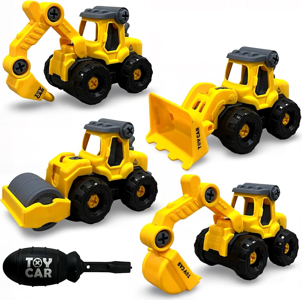 Screw DIY Construction Vehicle Truck Set With 1 Screwdriver Tool