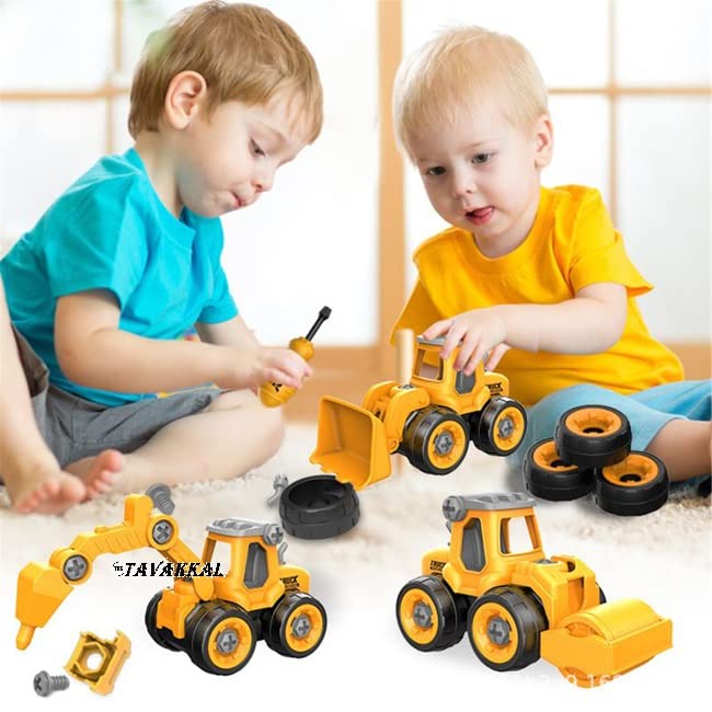Screw DIY Construction Vehicle Truck Set With 1 Screwdriver Tool