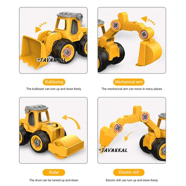 Screw DIY Construction Vehicle Truck Set With 1 Screwdriver Tool