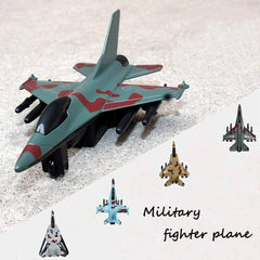 4 Pieces Aircraft Set Die Cast Metal Pull Back Alloy Plane Fighter Jet - Multicolor