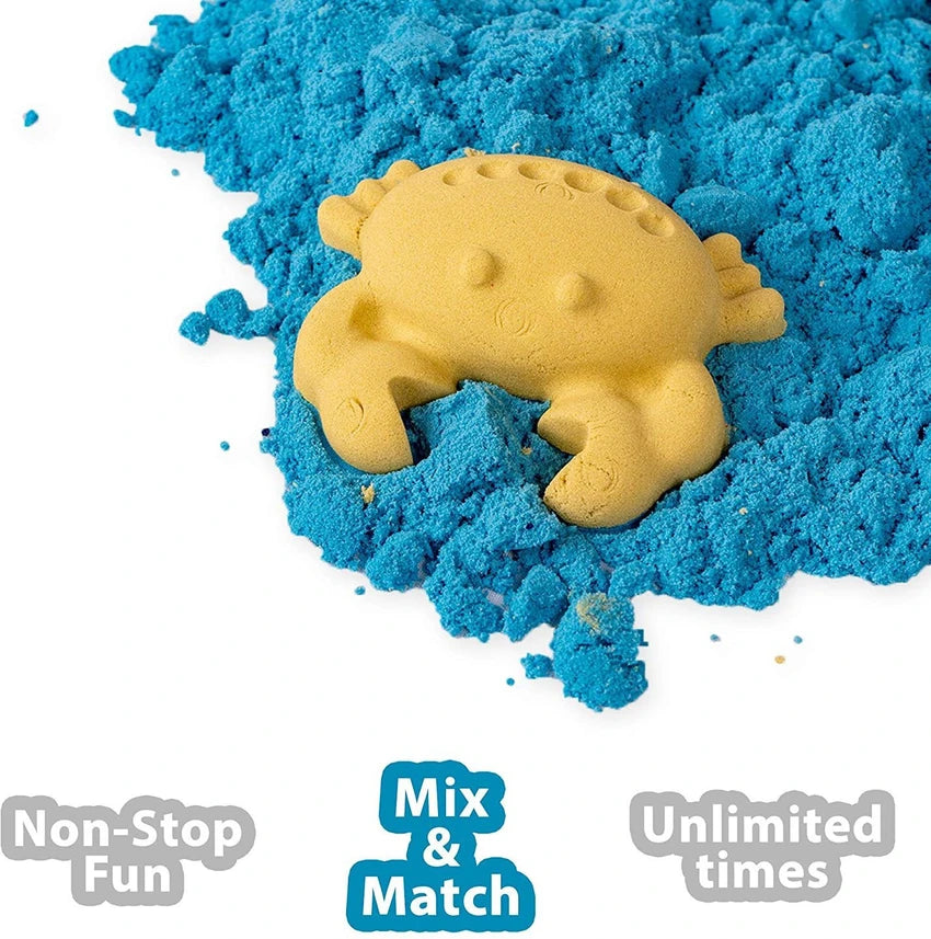 500 Gm Magic Flow Sand Bucket For Kids, Play Sand, Kinetic Sand -Random color Sand -Any 1 Mould