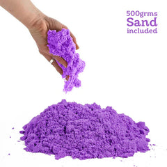 500 Gm Magic Flow Sand Bucket For Kids, Play Sand, Kinetic Sand -Random color Sand -Any 1 Mould