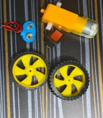 Electron Electricity Science Experiment Project DIY Kit 9V Battery,Clip On Off Switch, Working Models of Science Projects Kits (Motor Wheel Kit) - Without Battery