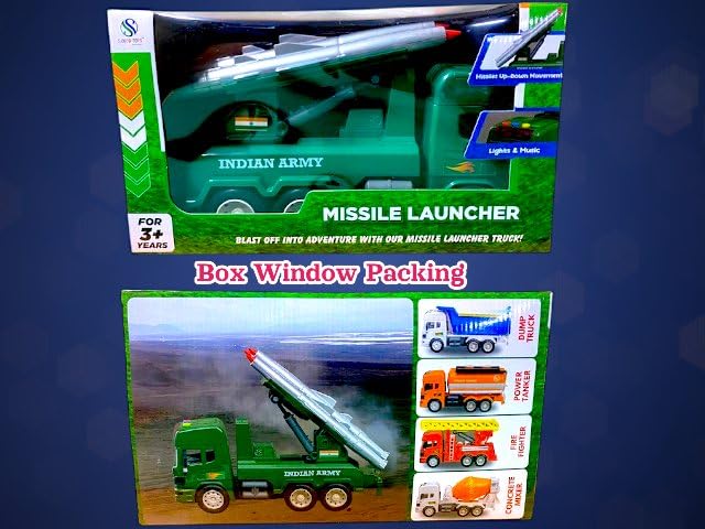 Friction-Powered Missile Launcher with 3 Brahmos Supersonic Missiles– Realistic Military Vehicle with 360° Rotating Launch Pad