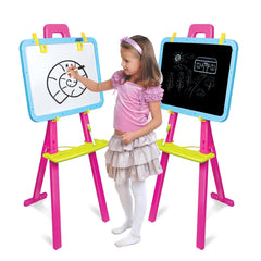 5 in 1 Easel with Double-Sided Whiteboard & Chalkboard Standing Easel with Numbers-Random Theme