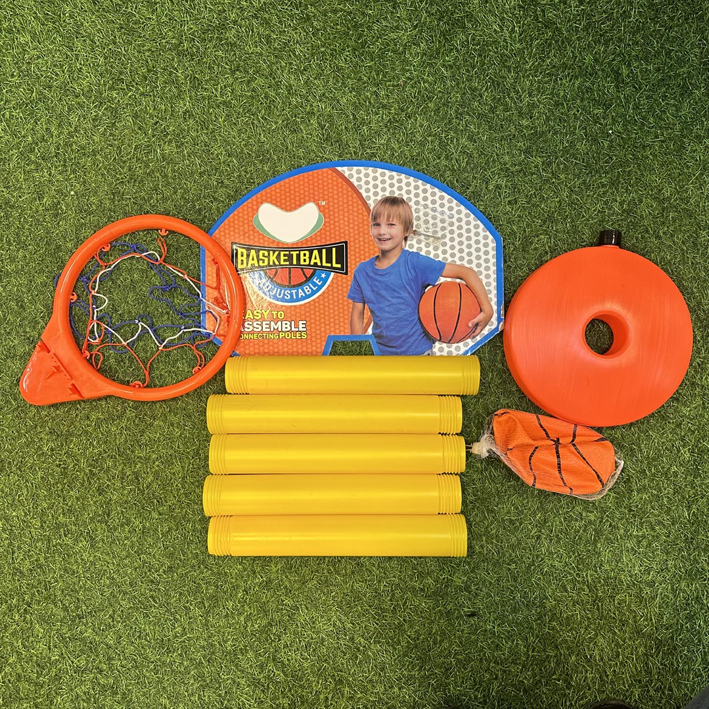 5 level Basket Ball kit Adjustable with Stand for Kids Play Playing Hanging Board, Multicolor