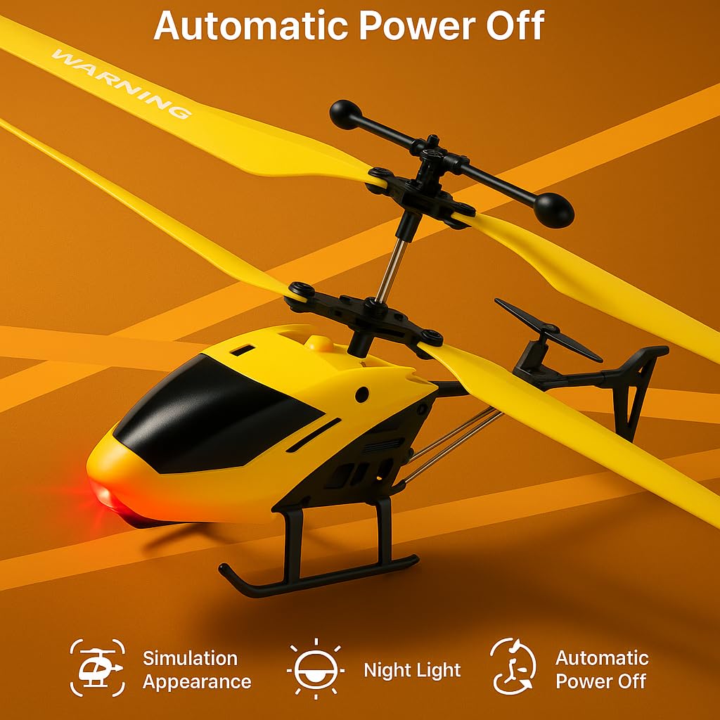 Induction Flying RC Helicopter - Remote Control with Charging Cable