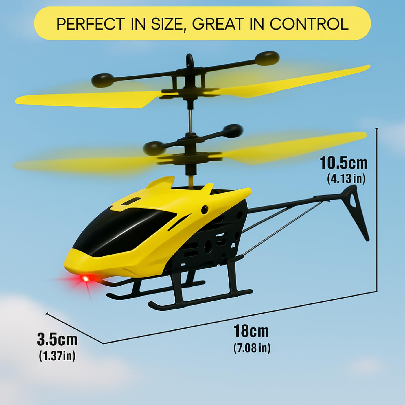 Induction Flying RC Helicopter - Remote Control with Charging Cable