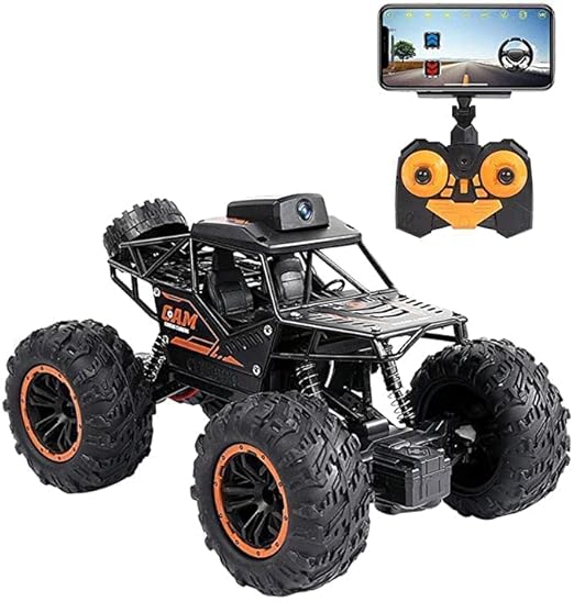 WiFi Camera RC Rock Crawler Car – 1:18 Off-Road Monster Truck with Gravity Sensor & 2.4GHz Remote for Kids & Adults (720P HD FPV)