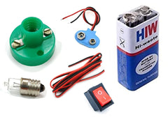DIY Mini Bulb Holder Kit For Simple Electric Circuit Kit Science Project-Multicolor Without Battery***