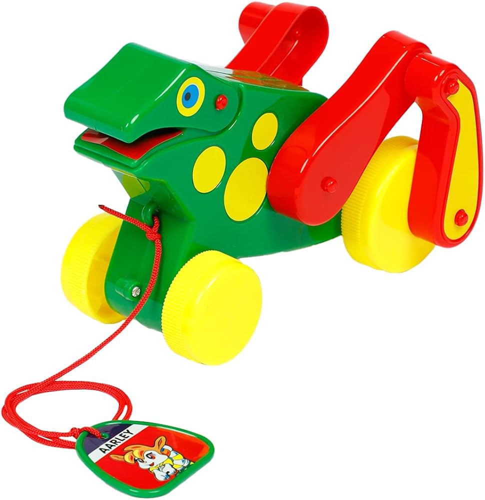 Big Prince Frog Toy with Crick Crack Sound for 1 Year Old Pull Along Toys