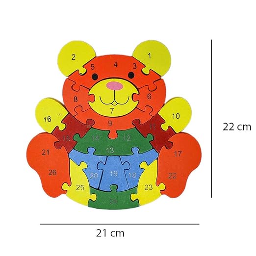 2 in 1 Animal Puzzle  - Pack of 1 -Any 1 Teddy