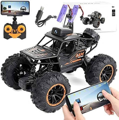 WiFi Camera RC Rock Crawler Car – 1:18 Off-Road Monster Truck with Gravity Sensor & 2.4GHz Remote for Kids & Adults (720P HD FPV)