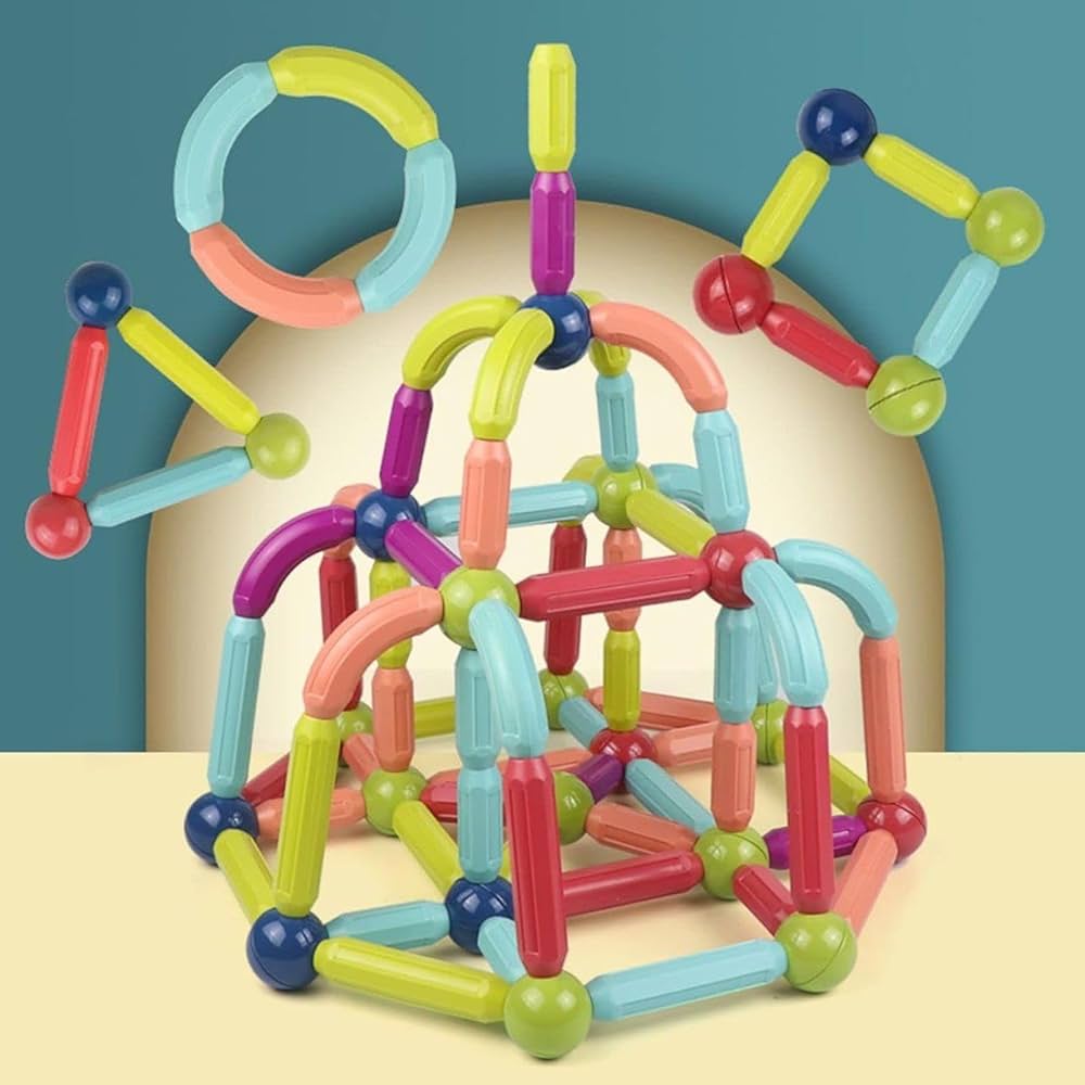64 Pcs Magnetic Sticks Building Blocks for Kids