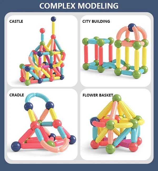 64 Pcs Magnetic Sticks Building Blocks for Kids