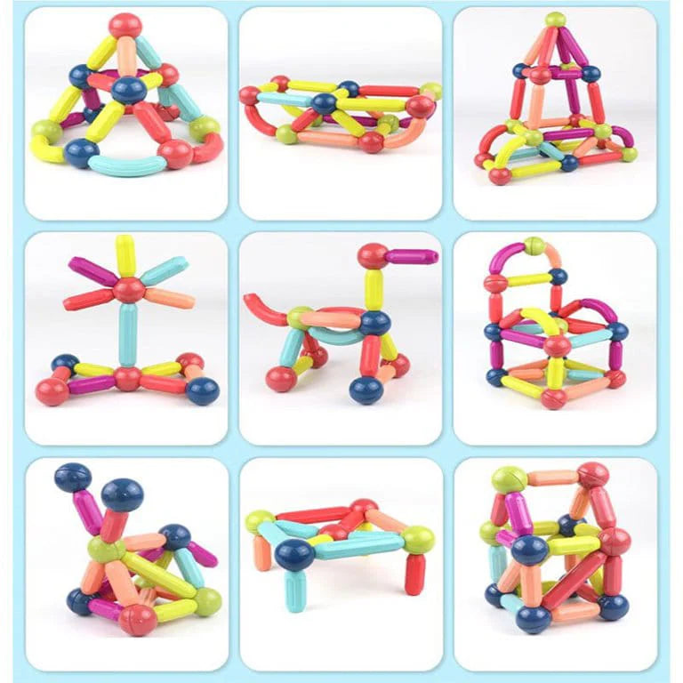 64 Pcs Magnetic Sticks Building Blocks for Kids
