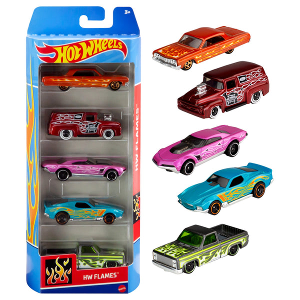 Hot Wheels 5 Car Gift Pack, Metal Cars (Styles May Vary) Multicolor -First Copy