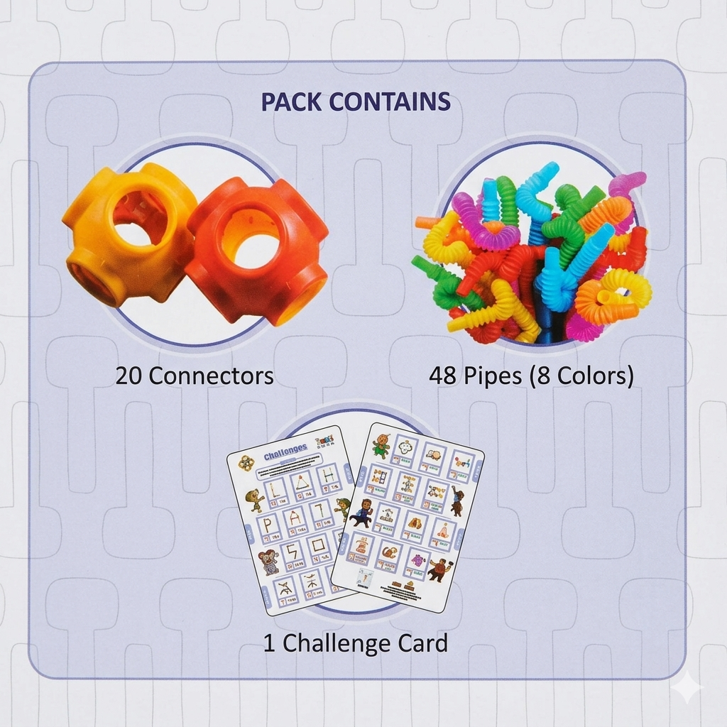 68 Pieces Pop Builder - Pop Tube Building Blocks