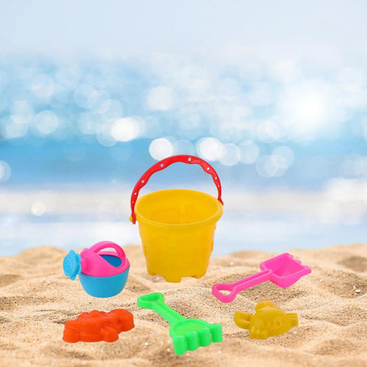 6 Pieces Sand Kit Play Set with Bucket, Shovels & Molds and Summer Fun Creative Activity Playset & Gardening Tool