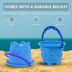 6 Pieces Sand Kit Play Set with Bucket, Shovels & Molds and Summer Fun Creative Activity Playset & Gardening Tool
